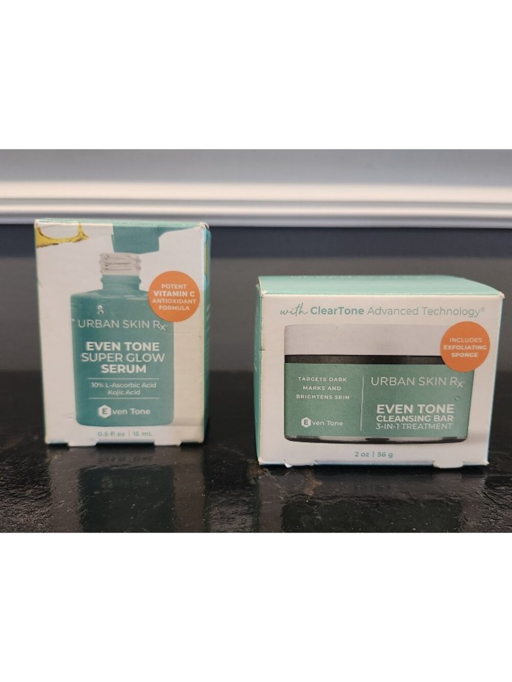 New~Urban Skin Rx~Even Tone Super Glow Serum & Cleansing Bar 3-in-1 Treatment